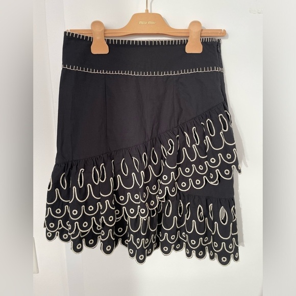 Figue cotton boho black white skirt NWOT - Picture 1 of 3